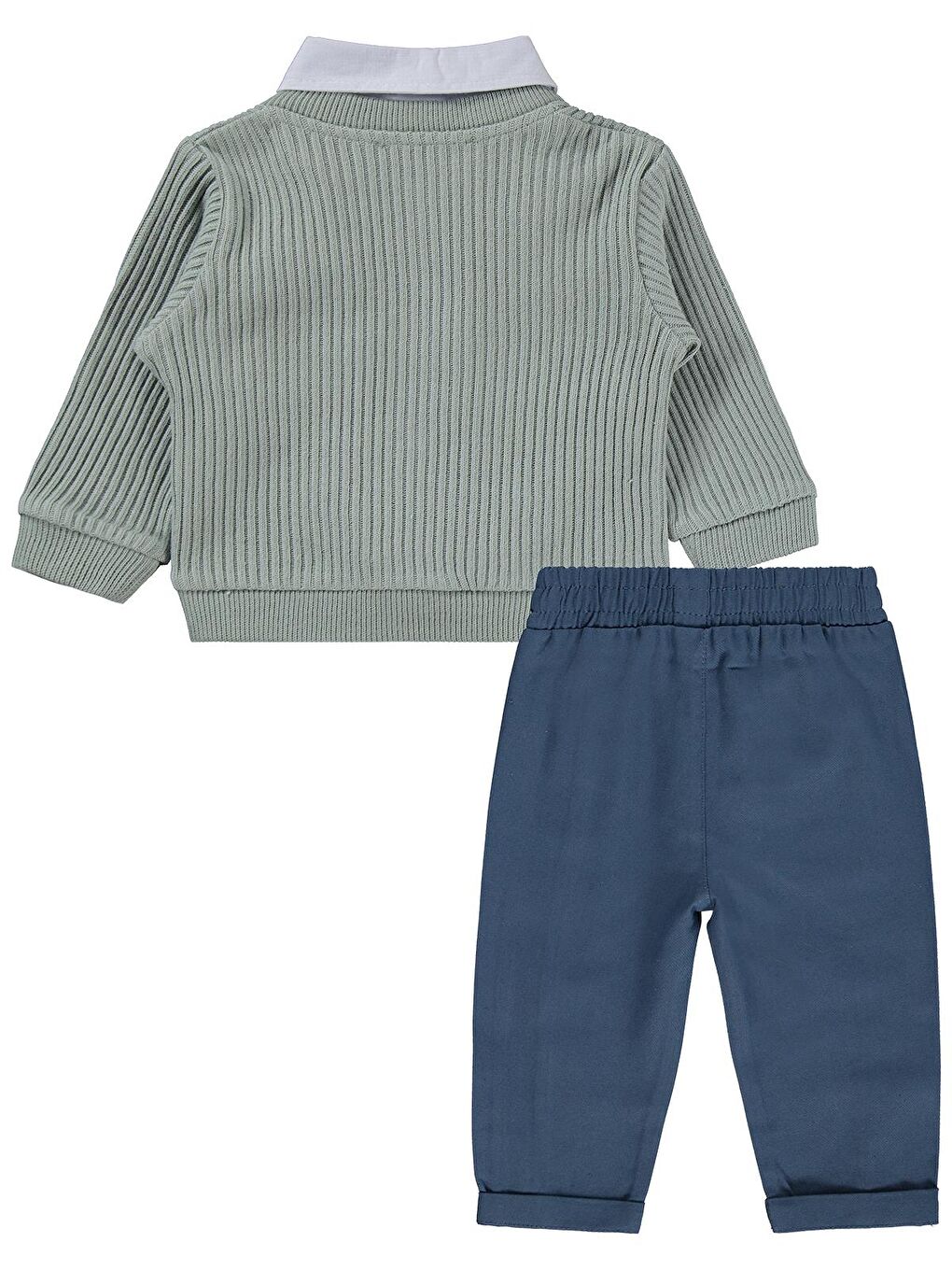 Papyonlu Hırka 3 Lü 6-18 Ay Takım - Mavi 9-12 Ay-2