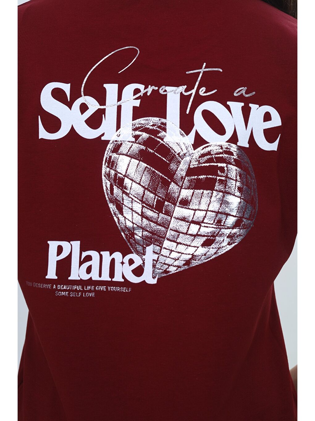 Bordo Kız Çocuk Bisiklet Yaka Kısa kollu Baskılı Tişört 24972-5