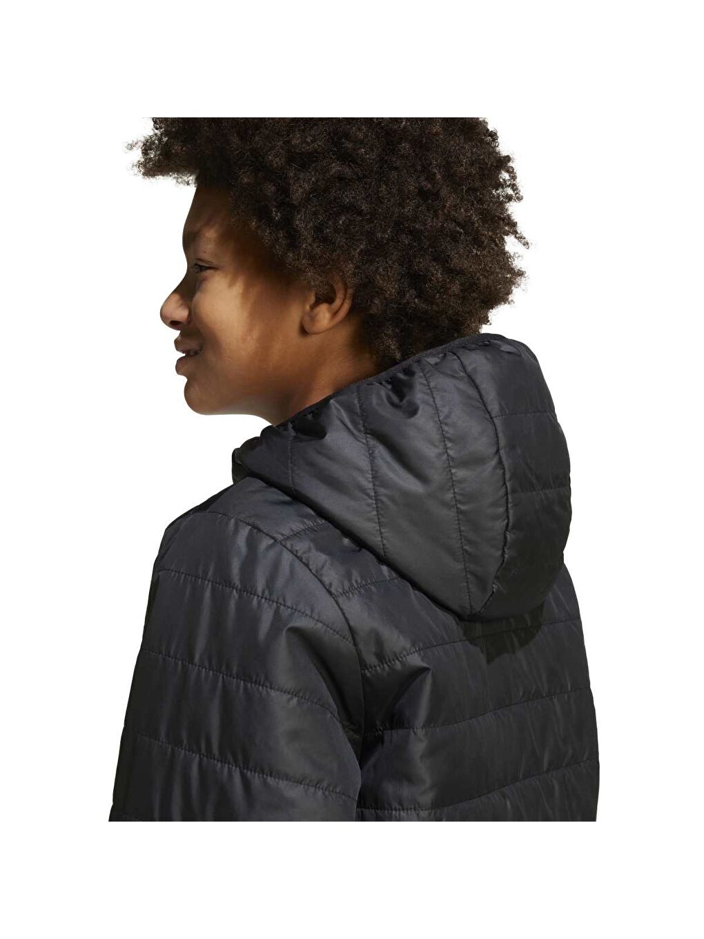 Essentials Light Padded Çocuk Siyah Kapüşonlu Mont-3