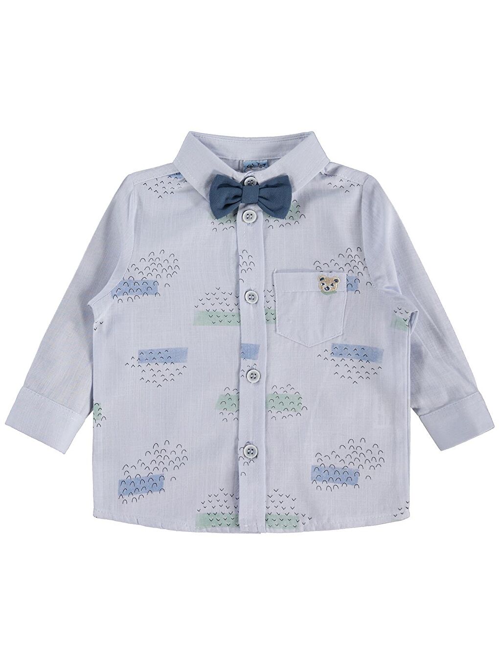 Papyonlu Hırka 3 Lü 6-18 Ay Takım - Mavi 9-12 Ay-4