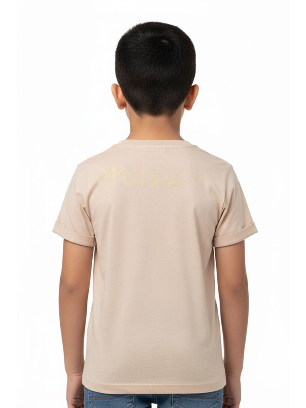 Bej Erkek Çocuk Baskılı Tişört-2