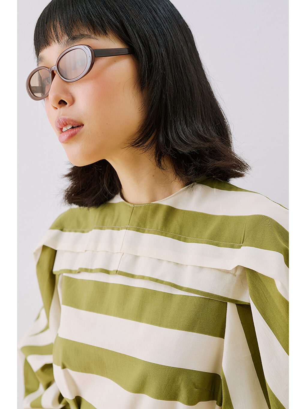 Sofıa Çizgili Uzun Elbıse Yeşil-5