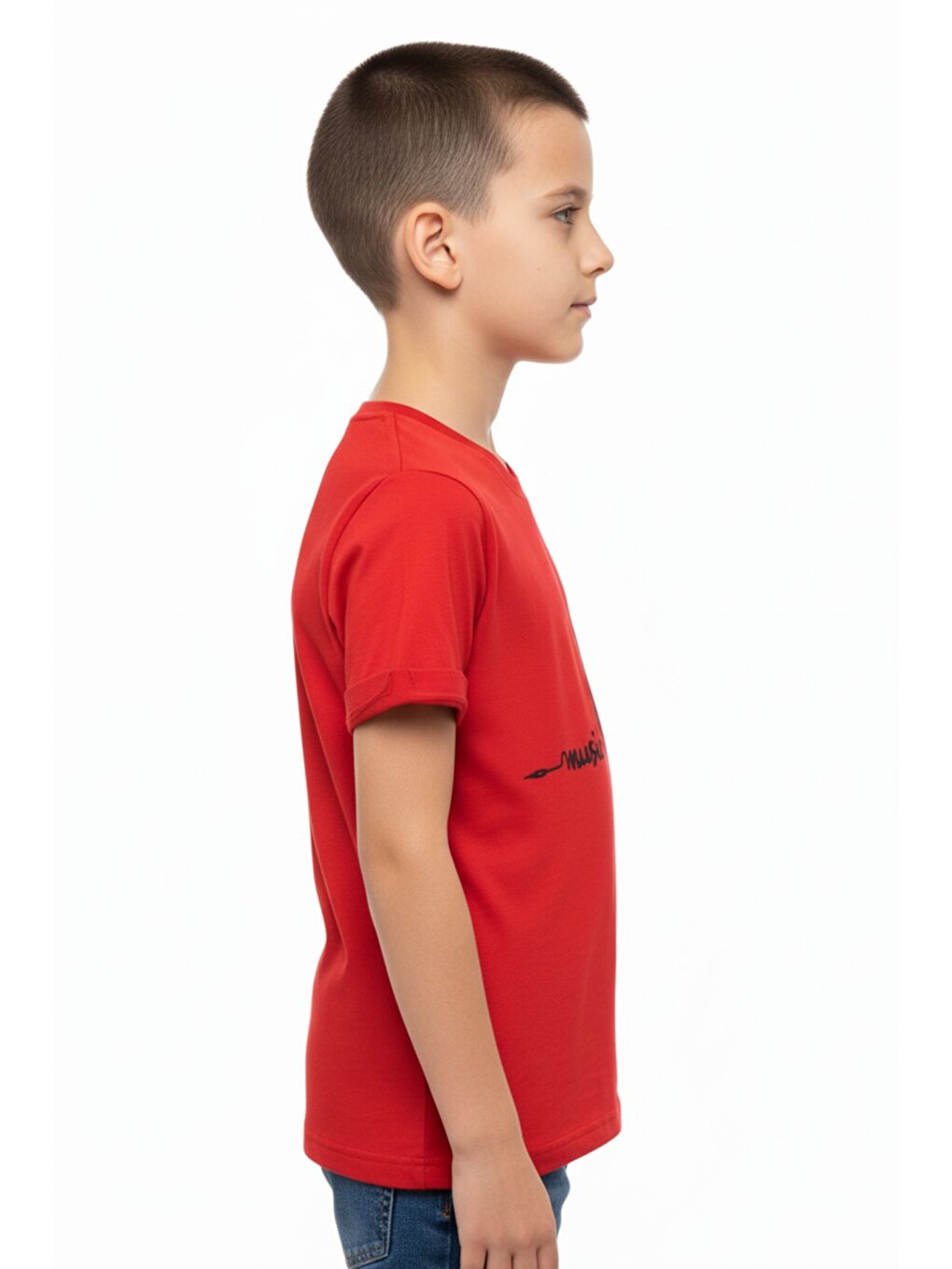 Kırmızı Erkek Çocuk Baskılı Tişört-1