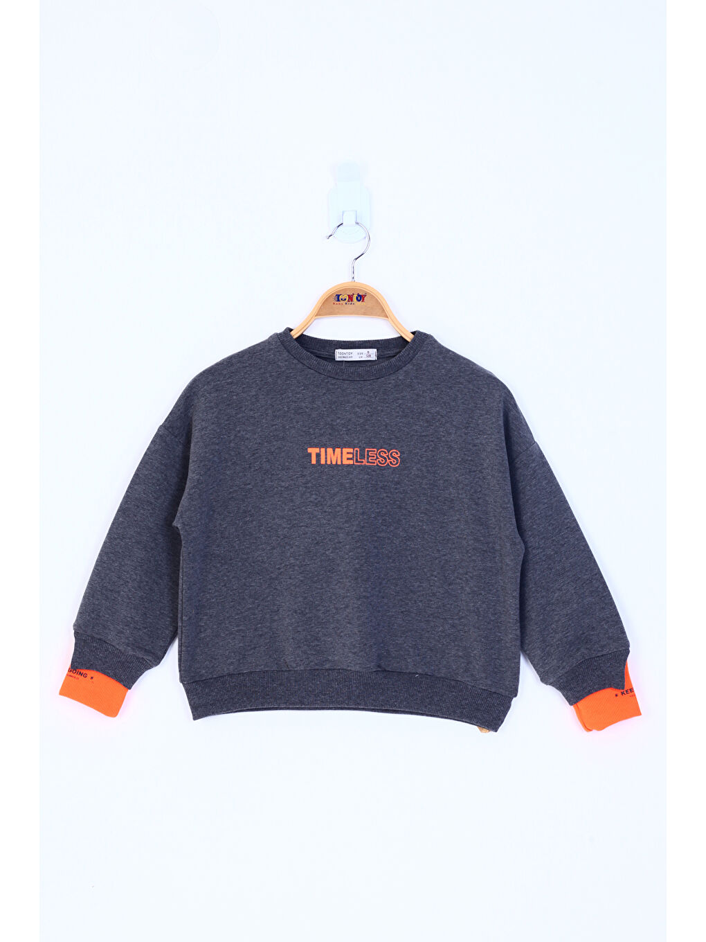 Antrasit Kız Çocuk Timeless Baskılı Sweatshirt