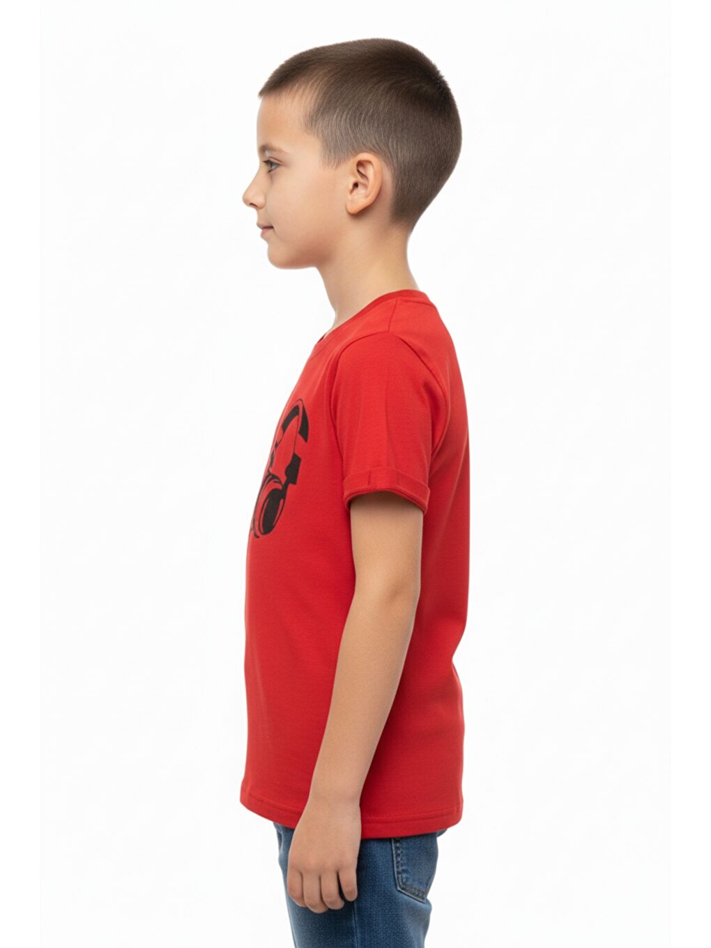 Kırmızı Erkek Çocuk Baskılı Tişört-2