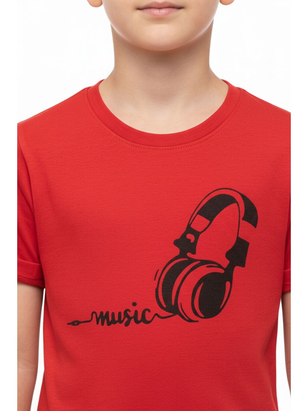 Kırmızı Erkek Çocuk Baskılı Tişört-4