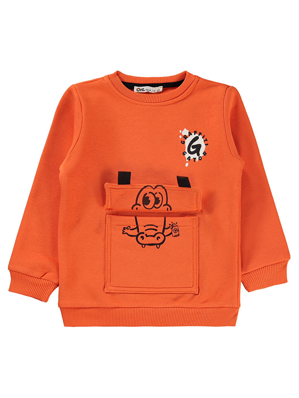 Civil Turuncu Erkek Çocuk Sweatshirt 2-5 Yaş Oranj - 2