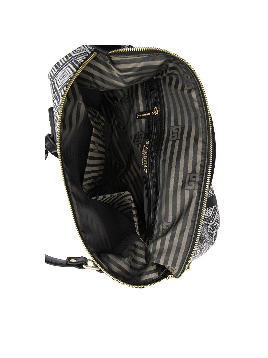 Siyah Kadın Omuz Çantası 1064-43763 SILVER POLO BAYAN ÇANTASI M129 SİYAH-MAT SİYAH-5