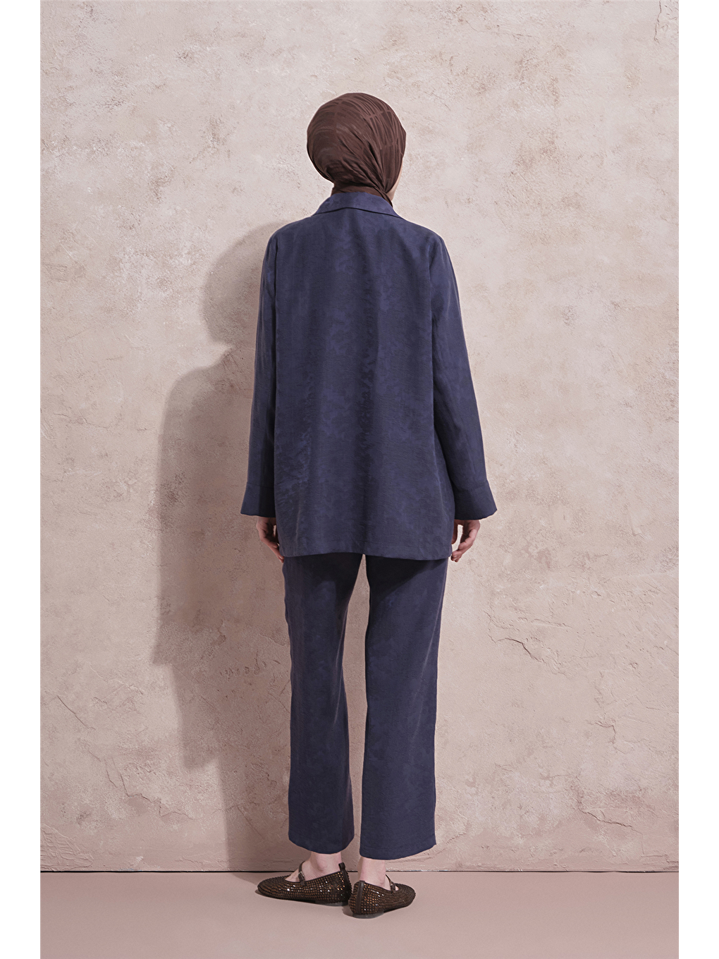 Jakarlı Blazer Takım Lacivert-9