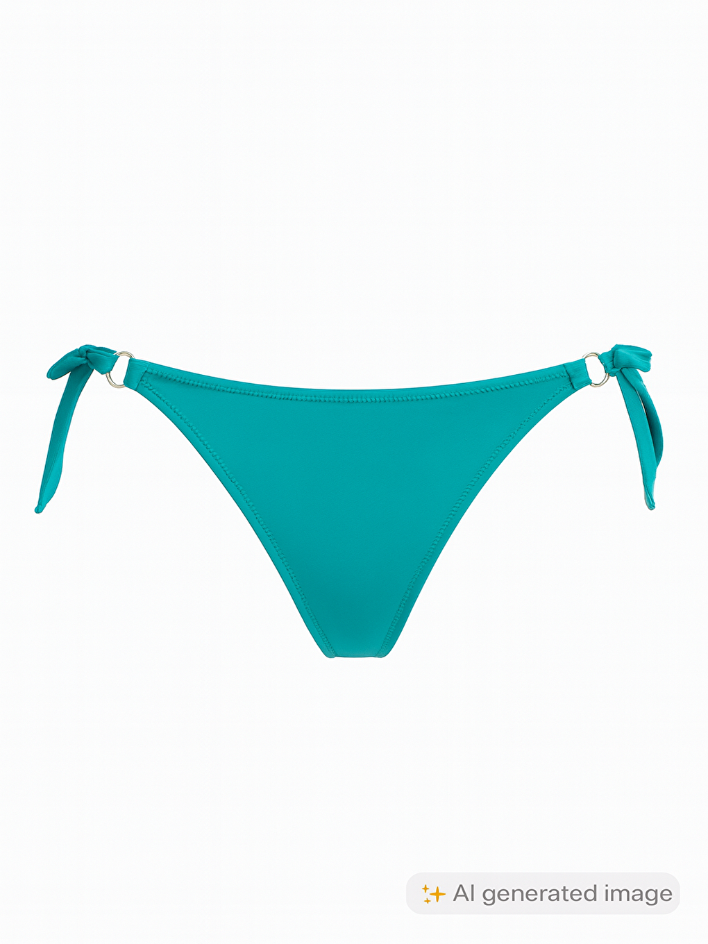 Kadın Mavi Parlak Elastanlı Detaylı Yandan Bağlamalı Brezilya Bikini Altı