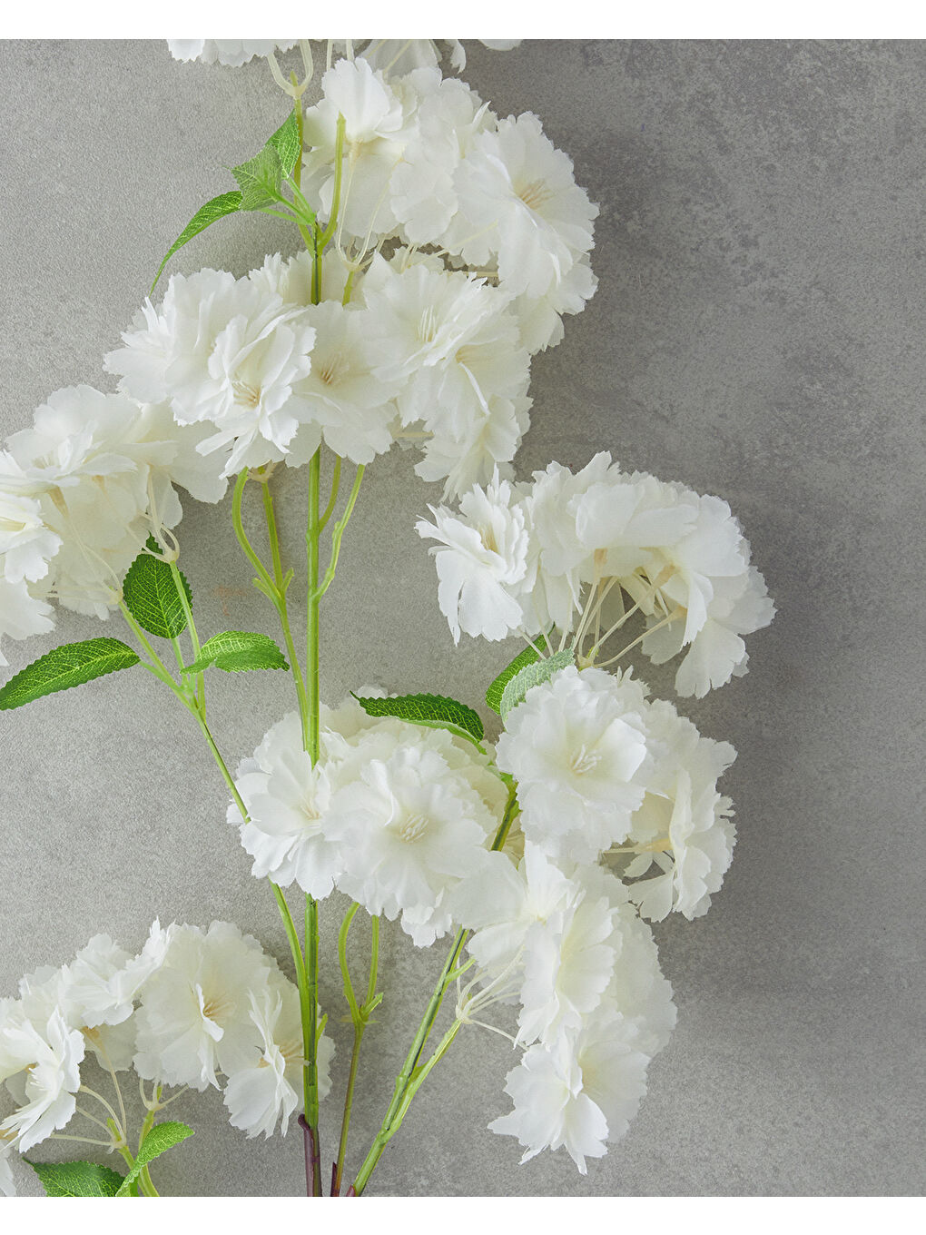 Cherry Branch Tek Dal Yapay Çiçek Beyaz-1