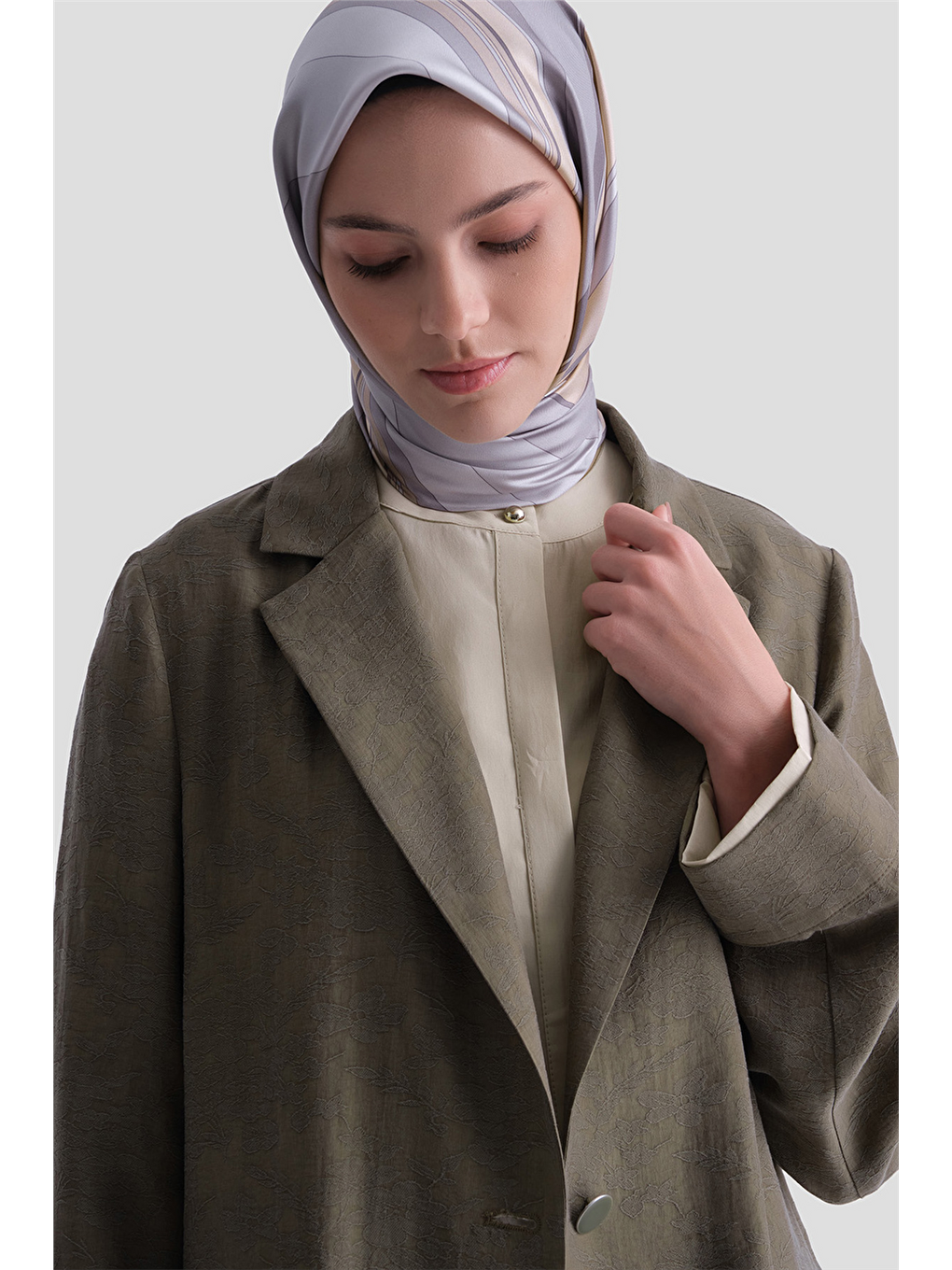 Jakarlı Blazer Takım Haki-2