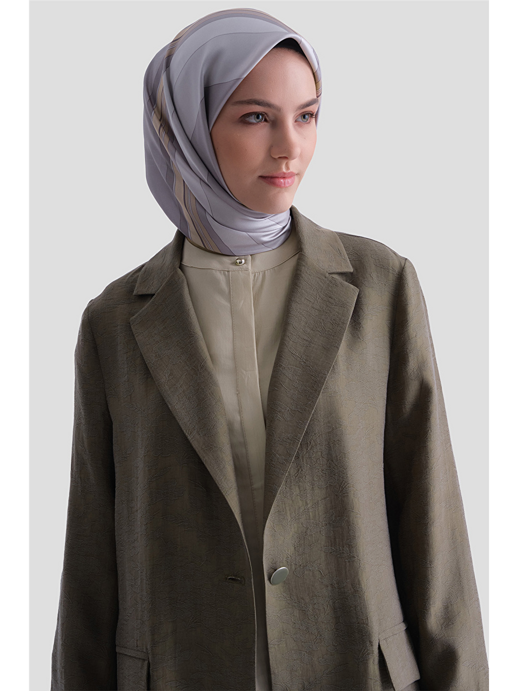 Jakarlı Blazer Takım Haki-3