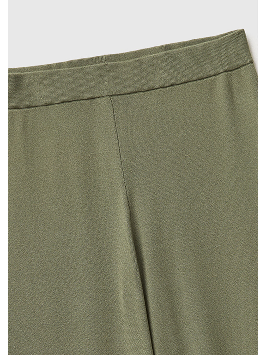 Kadın Haki  Viskoz Karışımlı Geniş Paça Triko Pantolon-2
