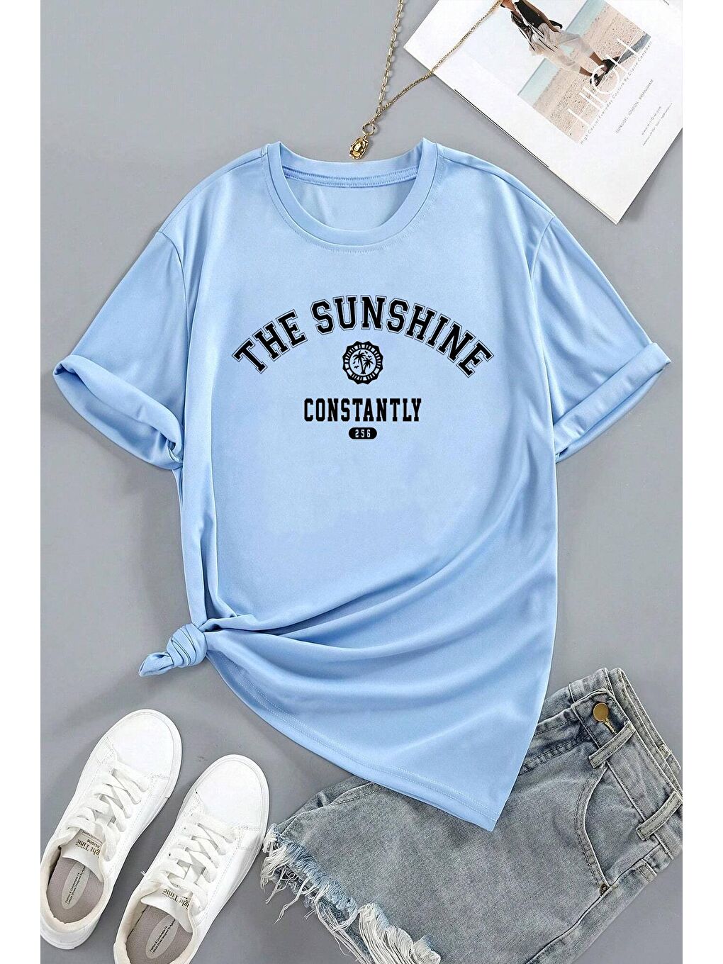 uyguntarz Bebek Mavisi Unisex The Sunshine Baskılı Tasarım Tshirt