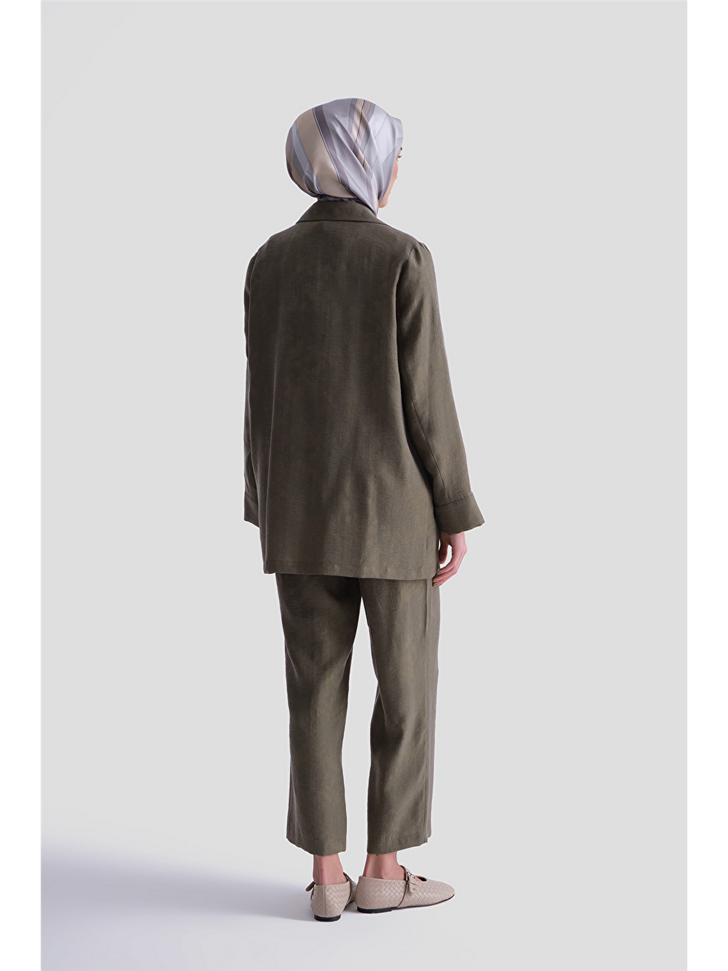 Jakarlı Blazer Takım Haki-4