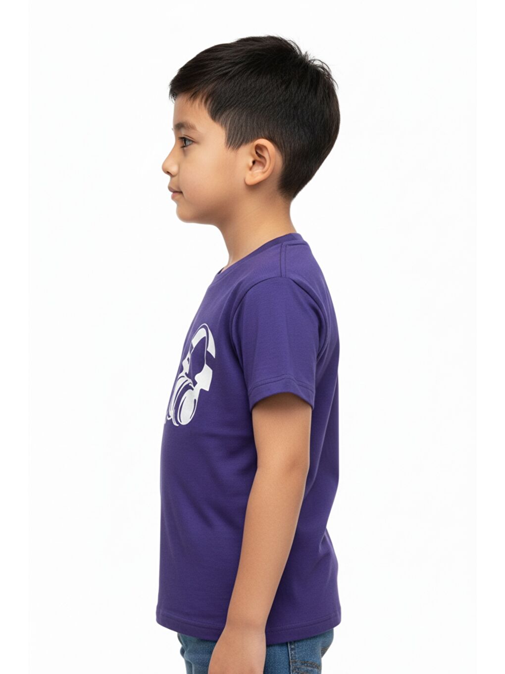 Lacivert Erkek Çocuk Baskılı Tişört-1
