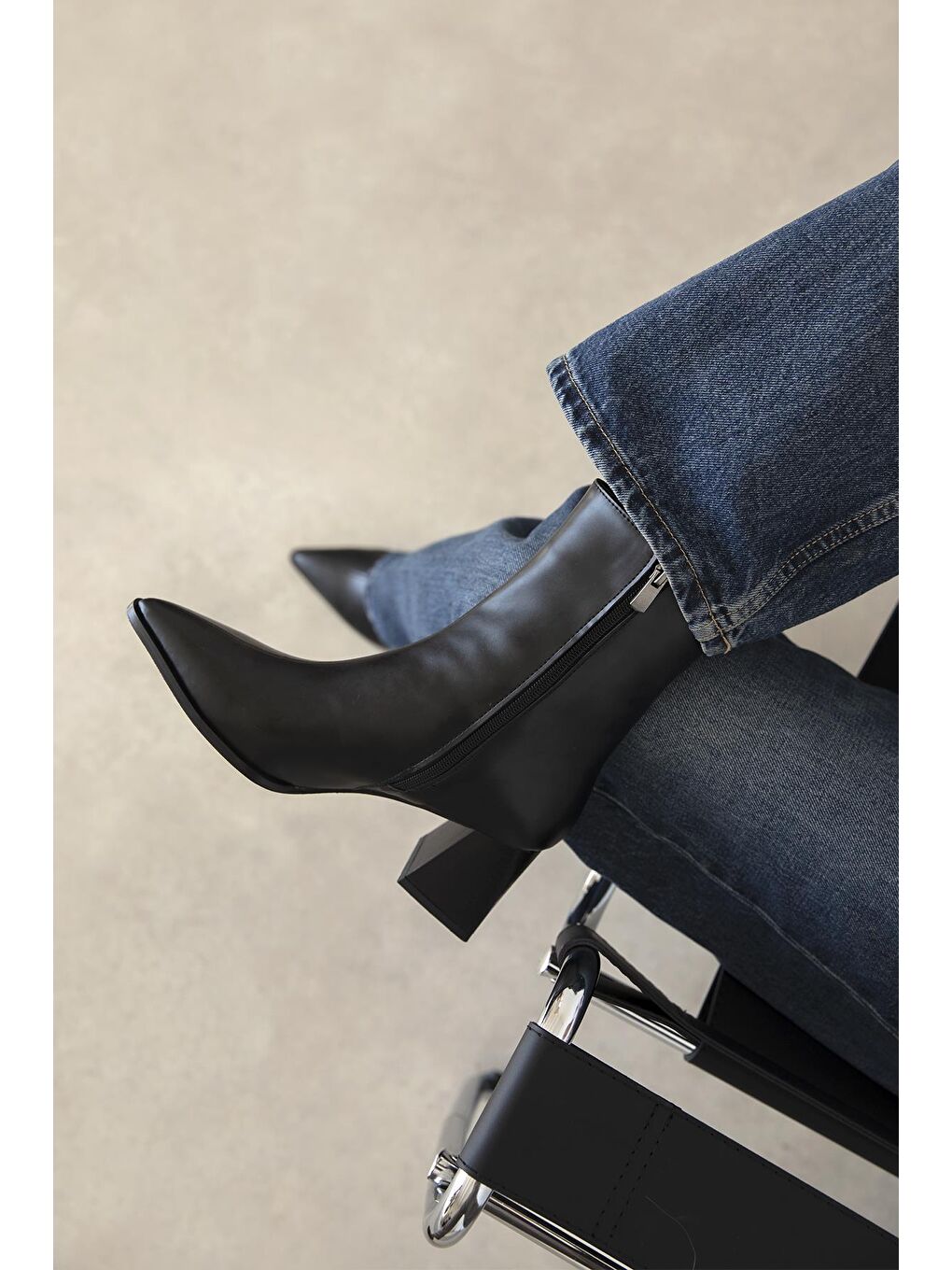 Liston Kadın Topuklu Deri Bot Siyah-1