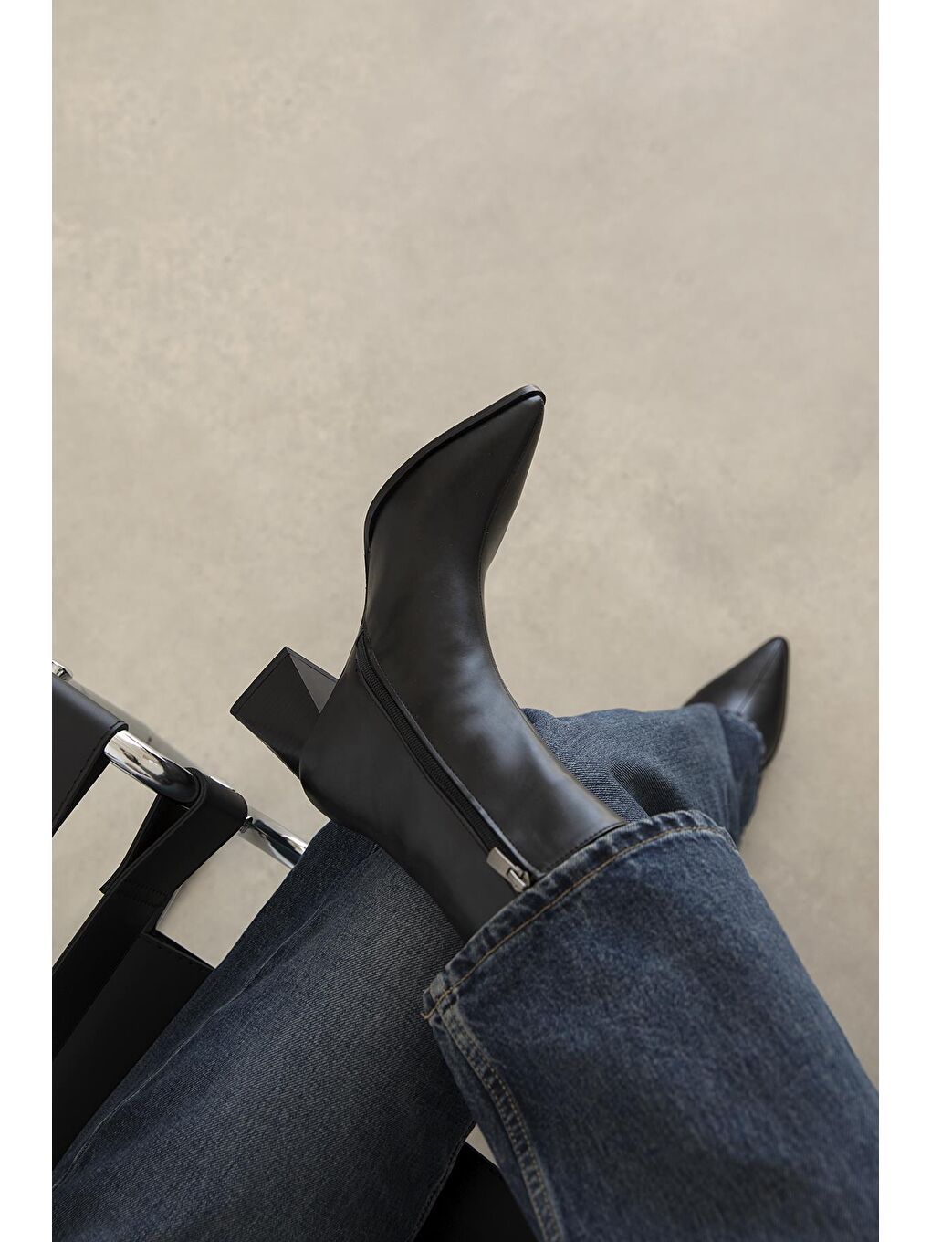 Liston Kadın Topuklu Deri Bot Siyah-2