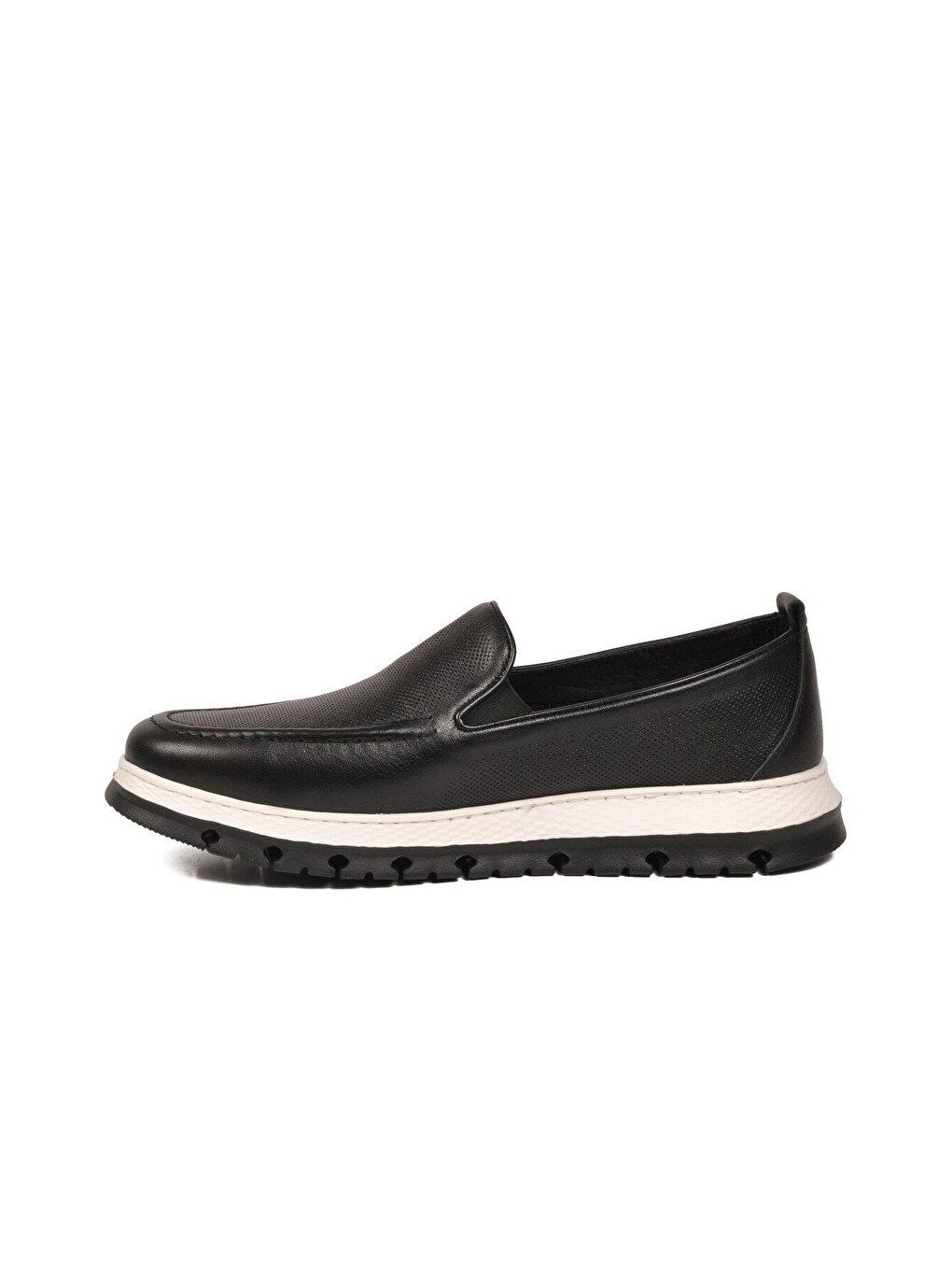 Erkek Siyah Hakiki Deri Rahat Tabanlı Makosen Casual Ayakkabı Loafer 6574 M-1