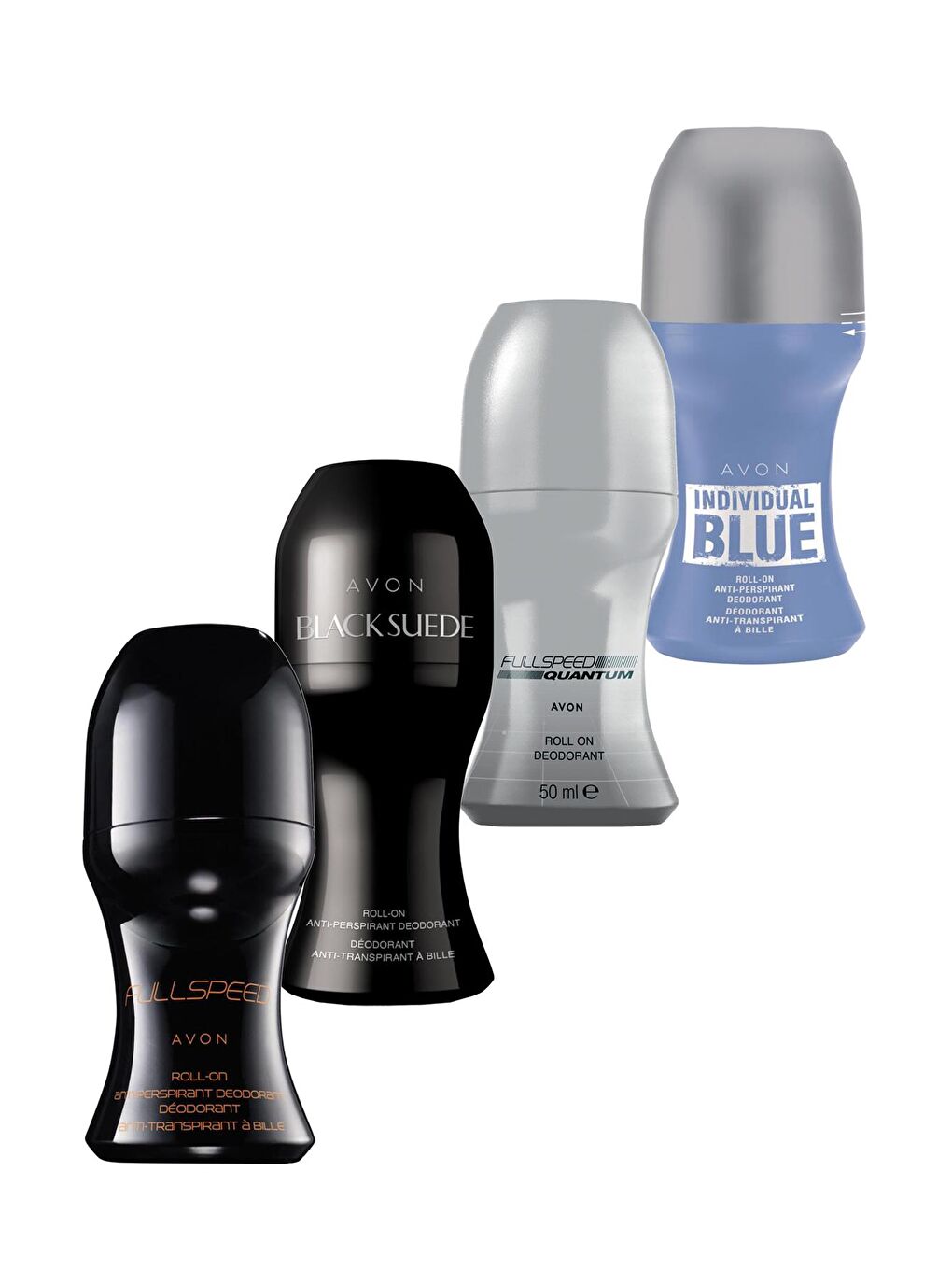 AVON Renksiz Full Speed, Full Speed Quantum, Individual Blue ve Black Suede Erkek Rollon Paketi