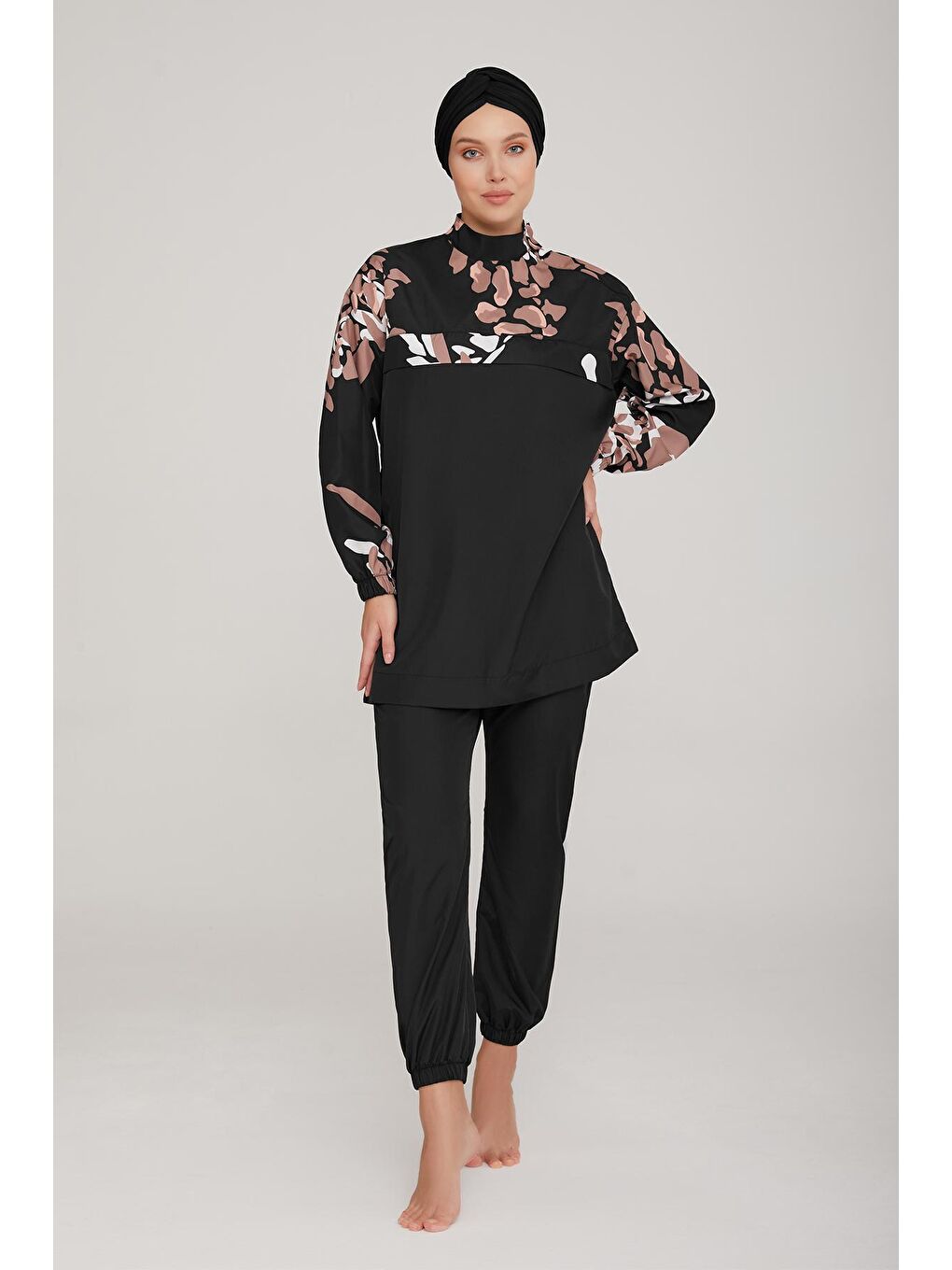 Paraşüt Tam Kapalı Tesettür Mayo Norton 8075 Siyah-2