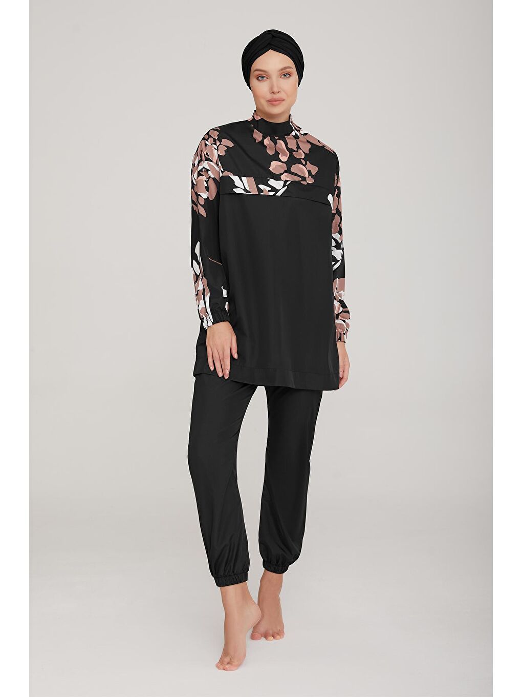 Paraşüt Tam Kapalı Tesettür Mayo Norton 8075 Siyah-3