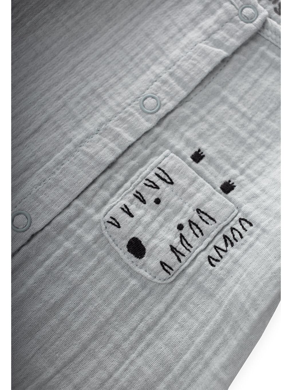 Zebra Nakışlı Müslin Şort Tulum 0-3 Yaş Su Yeşili-2