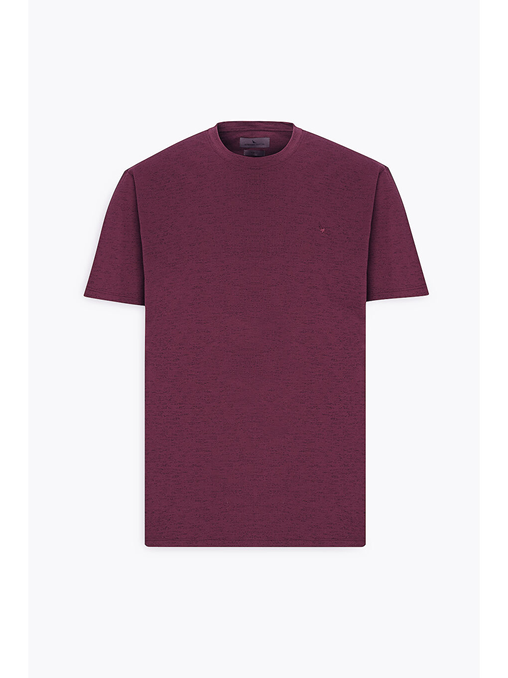 Erkek Bordo Slim Fit Dar Kesim Bisiklet Yaka Pamuklu Kısa Kollu Tişört-5