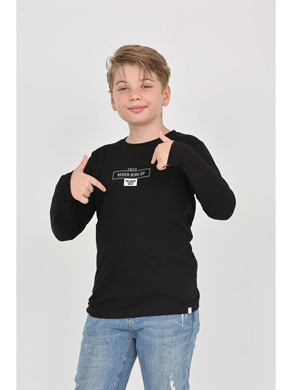 Siyah Erkek Çocuk Baskılı Tişört-2