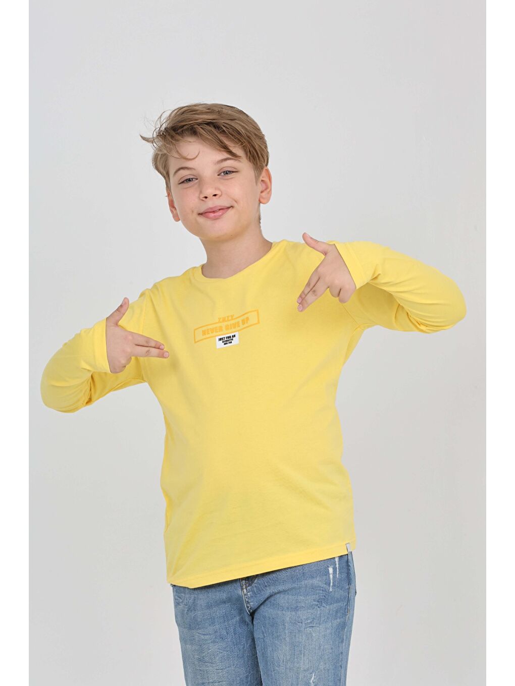 Sarı Erkek Çocuk Baskılı Tişört