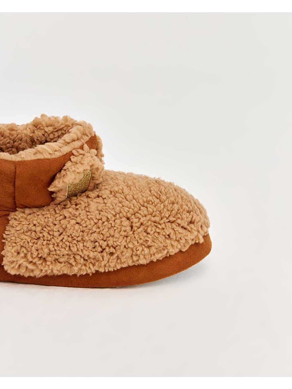 Kahverengi Kadın Kulak Figürlü Panduf - MANY-2