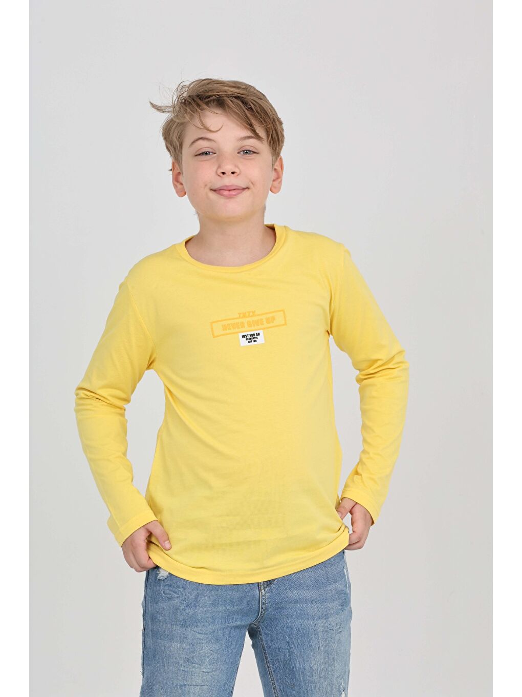 Sarı Erkek Çocuk Baskılı Tişört-3