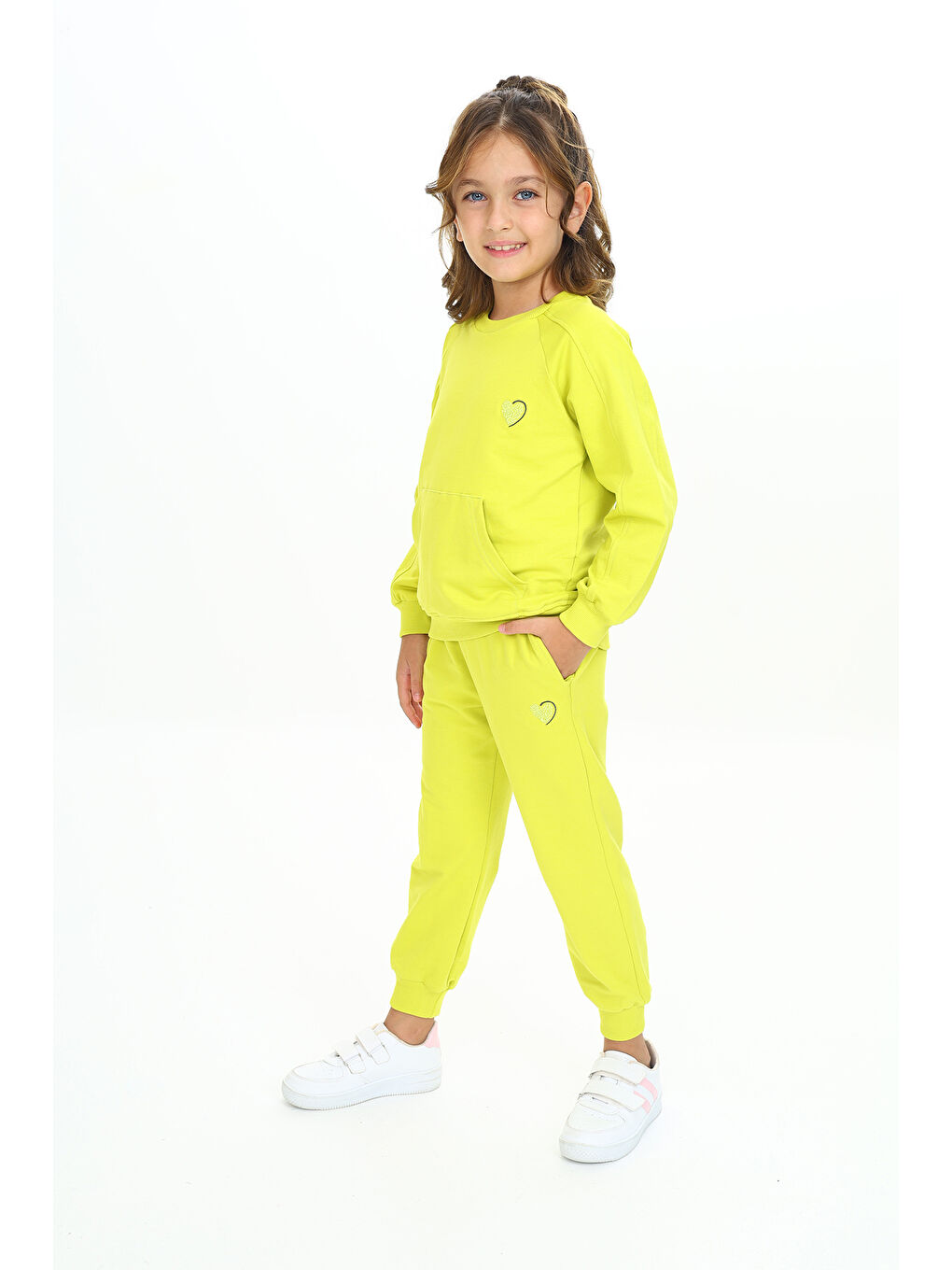 Yeşil Kız Çocuk Nakışlı Eşofman Takım-1