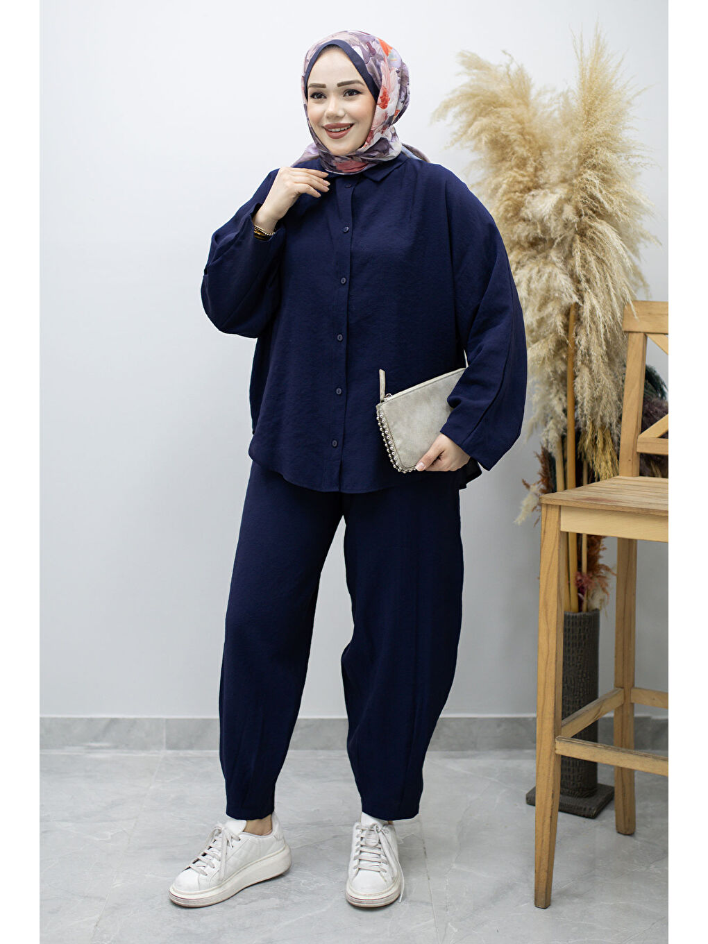 Oversize İkili Takım TSD260190 Lacivert-2