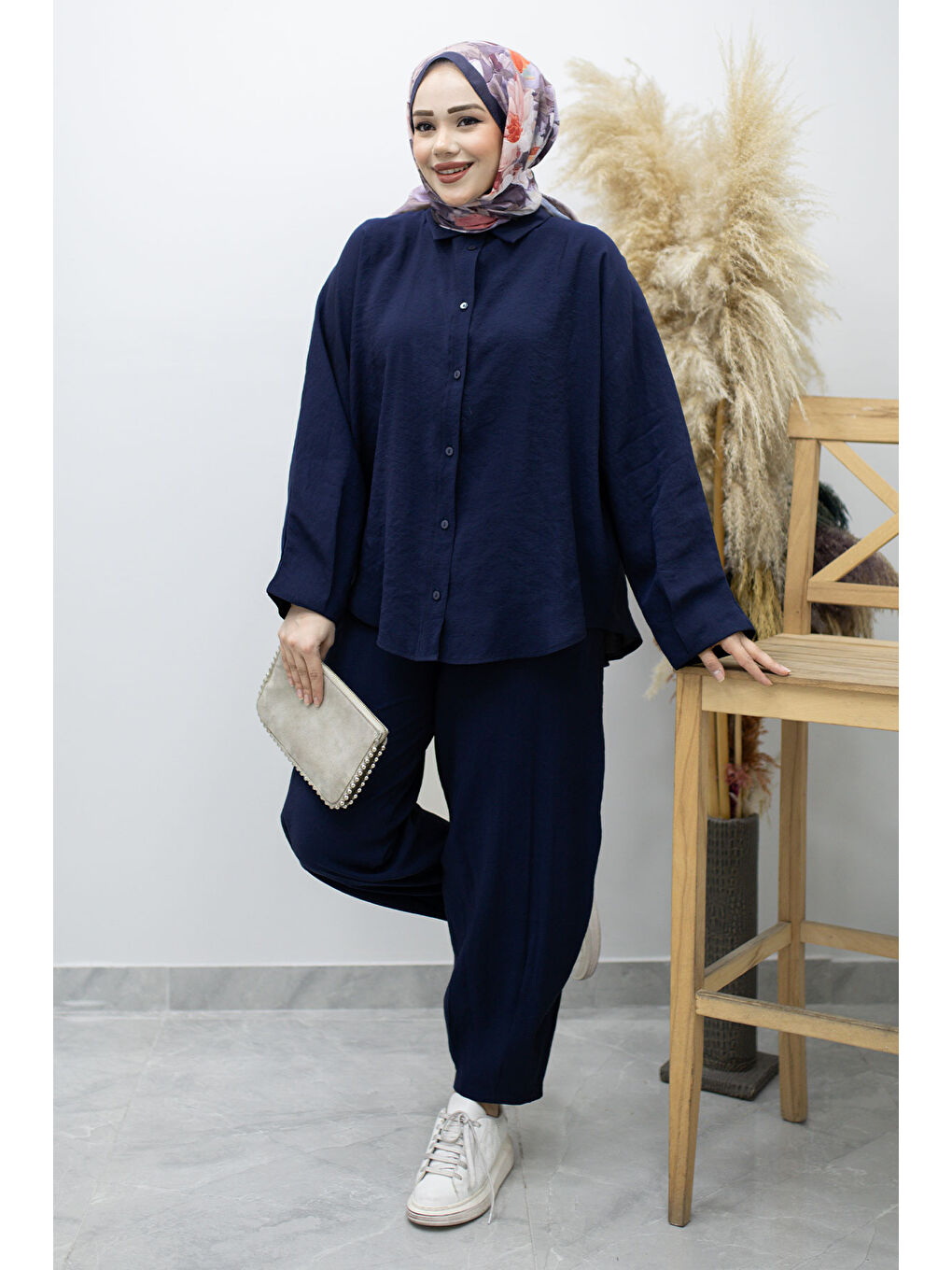 Oversize İkili Takım TSD260190 Lacivert-4