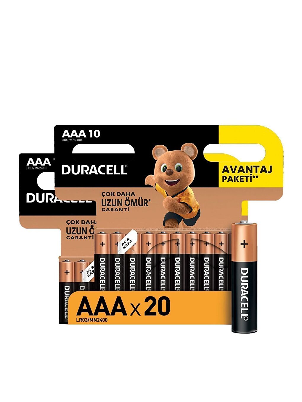 Alkalin AAA İnce Kalem Pil  1 5V  LR03   MN2400   20 li  Paket-1