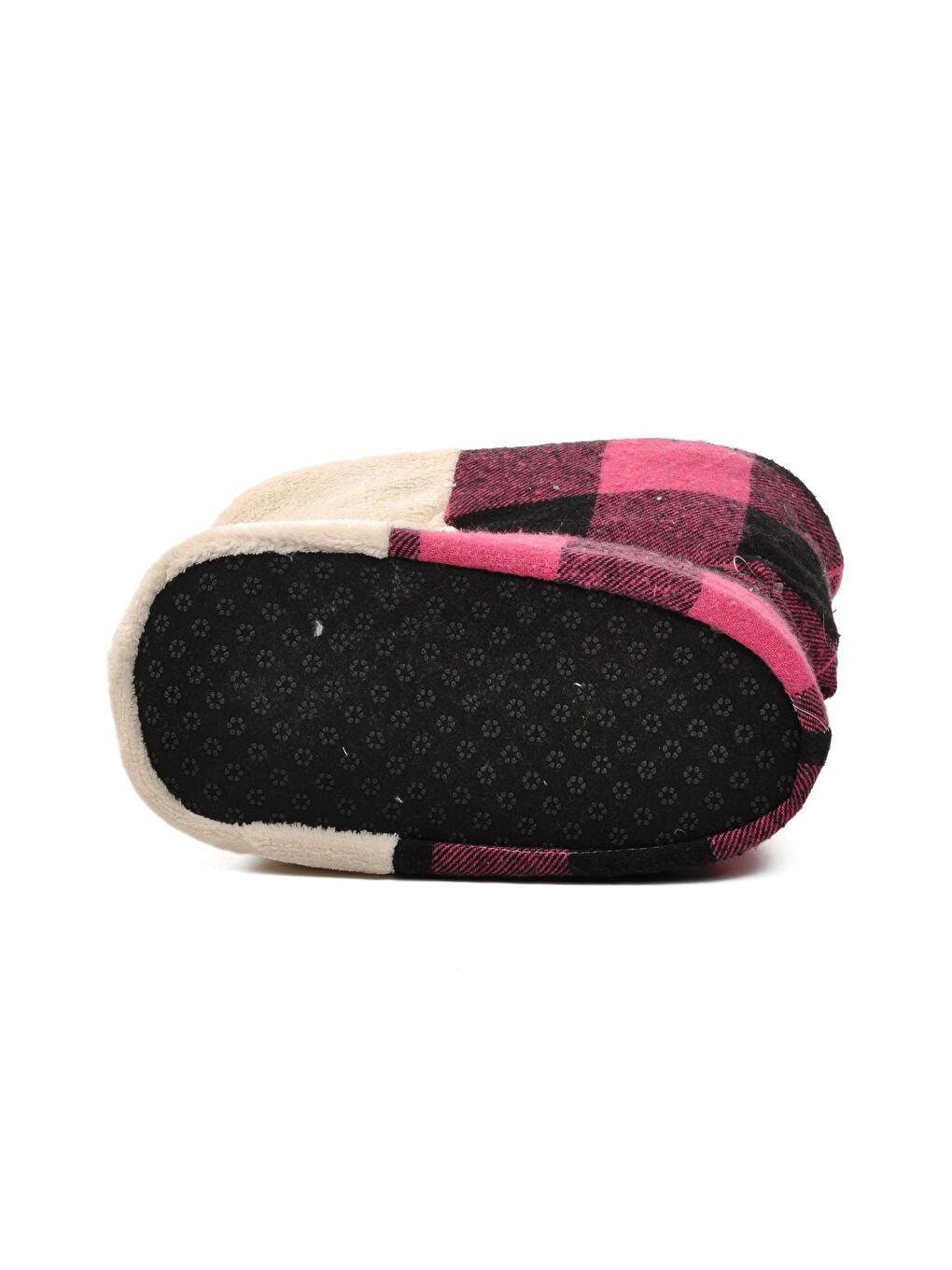 Köpekli Fuşya-Siyah-Bej Kadın Panduf-4