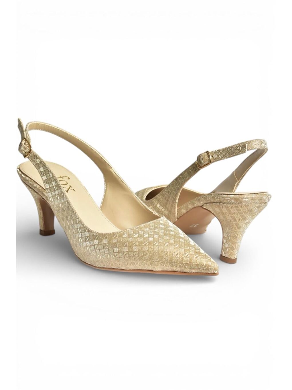 Sarı Altın Kadın Topuklu Ayakkabı Y572471514-5