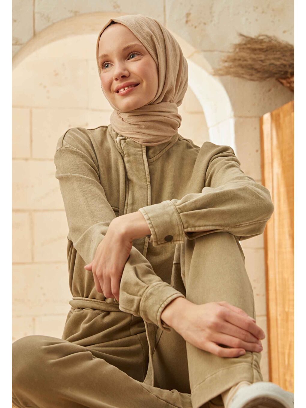 Organik Pamuk Şal Bej