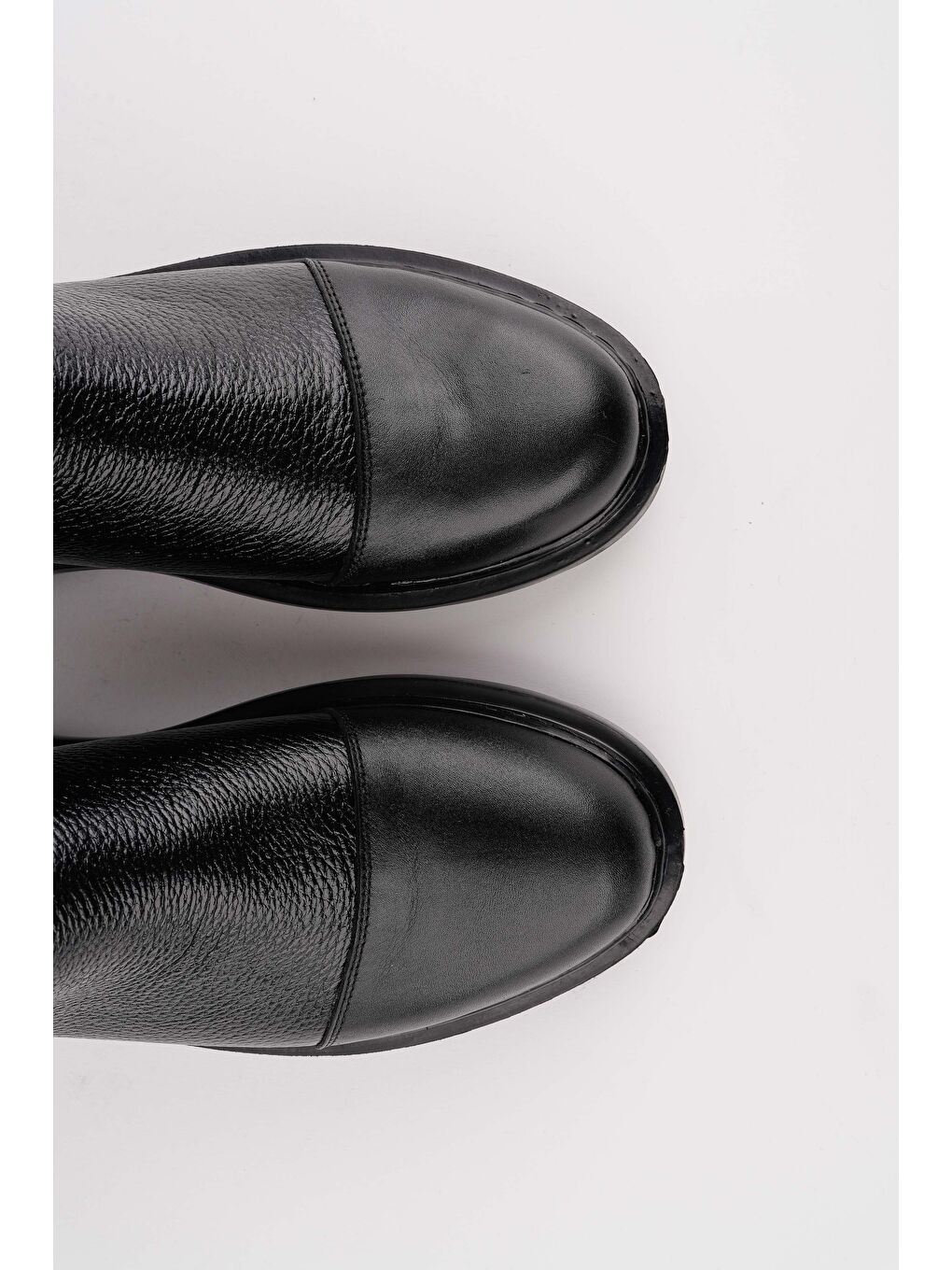 Siyah DRAKO Hakiki Deri Çift Fermuarlı Erkek Kışlık Chelsea Bot-5