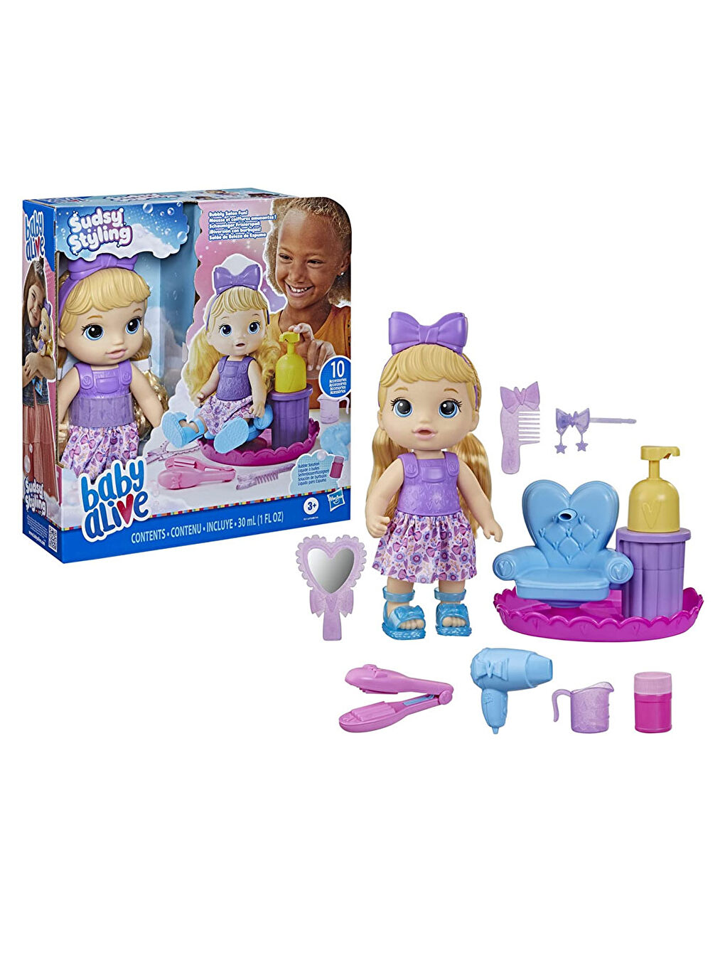 Baby Alive Renksiz Köpüklü Saç Tasarımı Eğlencesi F5112