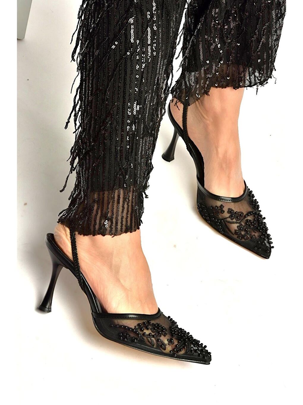 Siyah Kadın Topuklu Ayakkabı Y726462415-1