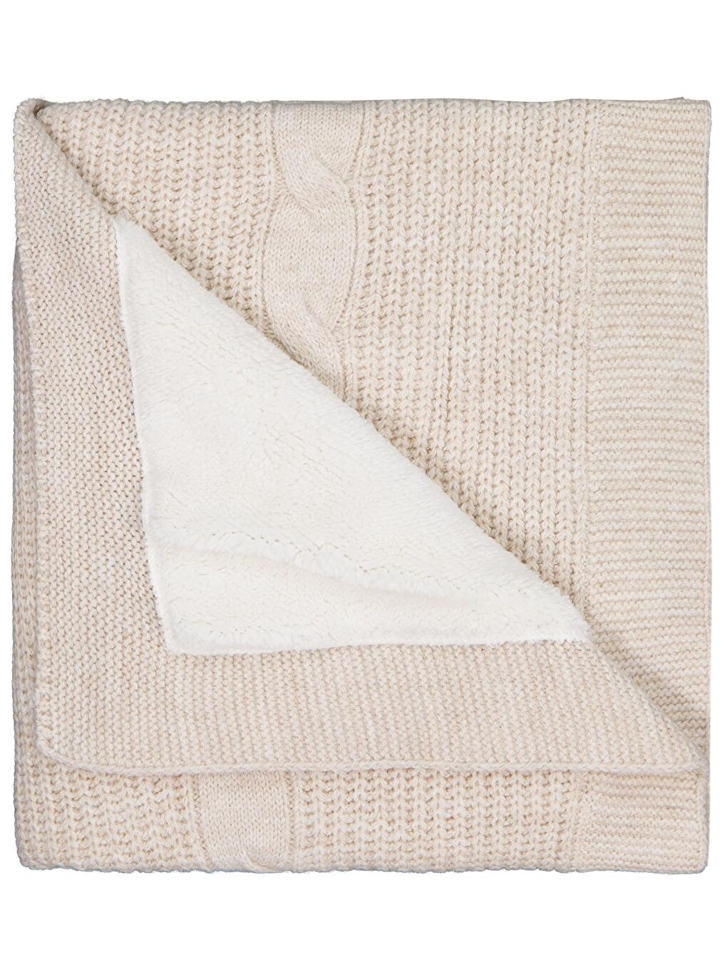 Baby Çizgili Velsoftlu Hattuş Battaniye - Bej Standart-1