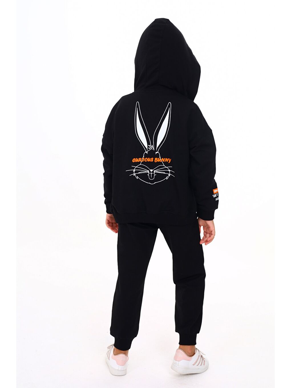 Siyah Kız Çocuk Baskılı Eşofman Takım-3