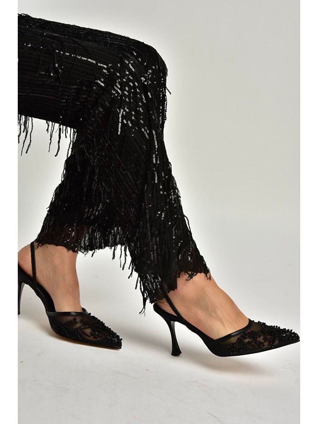 Siyah Kadın Topuklu Ayakkabı Y726462415-3