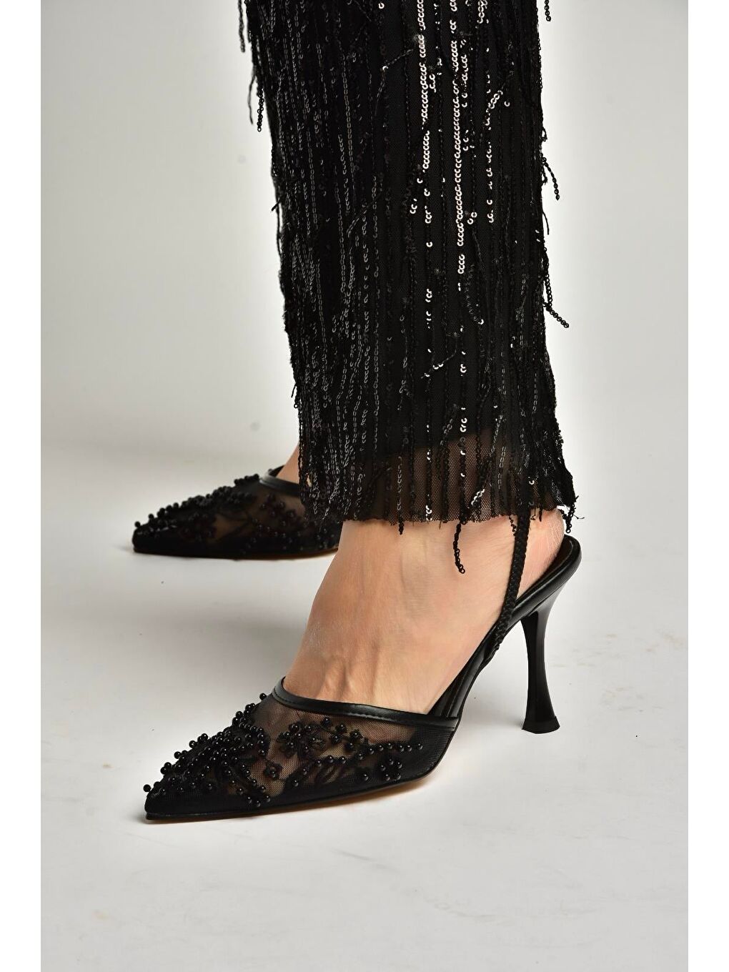 Siyah Kadın Topuklu Ayakkabı Y726462415-4