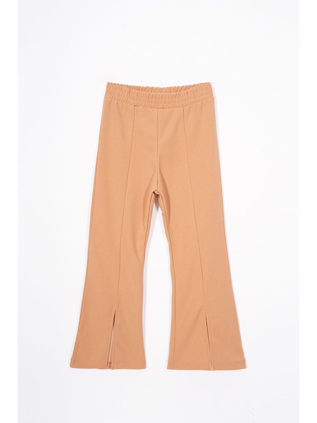 Bej Ispanyol Paça Yırtmaç Detaylı Vizon Renk Kız Çocuk Pantolon