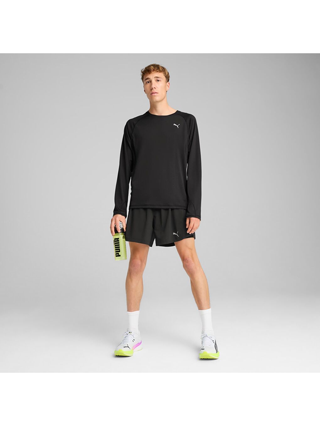 Siyah VELOCITY Erkek Uzun Kollu Koşu Üstü-3