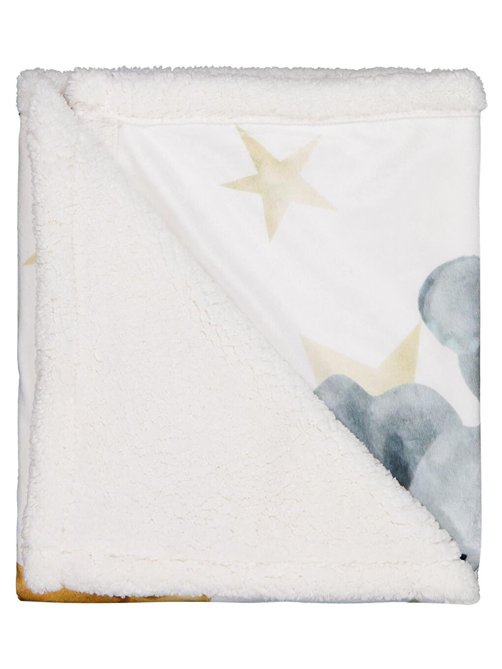 Baby Fil Zürafa Baskılı Battaniye ve Kundak - Ekru Standart